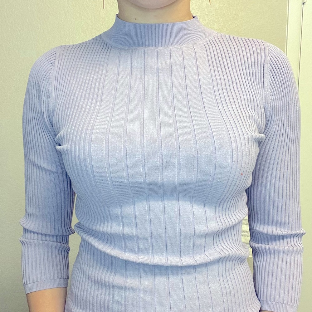 Lilac Rib Knit Sweater